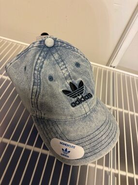 adidas Light Blue Denim Trefoil Cap with Black Logo